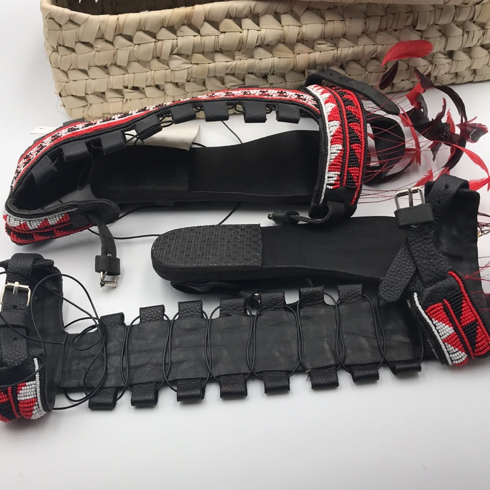 Brother Vellies Maasai Beaded Leather Sandals RARE - Picture 8 of 9
